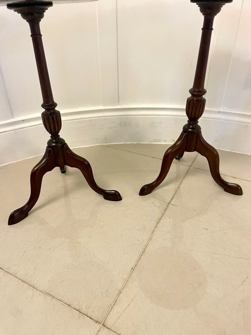 Near Pair of Antique Edwardian Quality Mahogany Inlaid Lamp Tables - Image 10